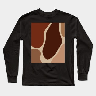 Minimal Modern  Abstract Shapes Warm Tones  Design Long Sleeve T-Shirt